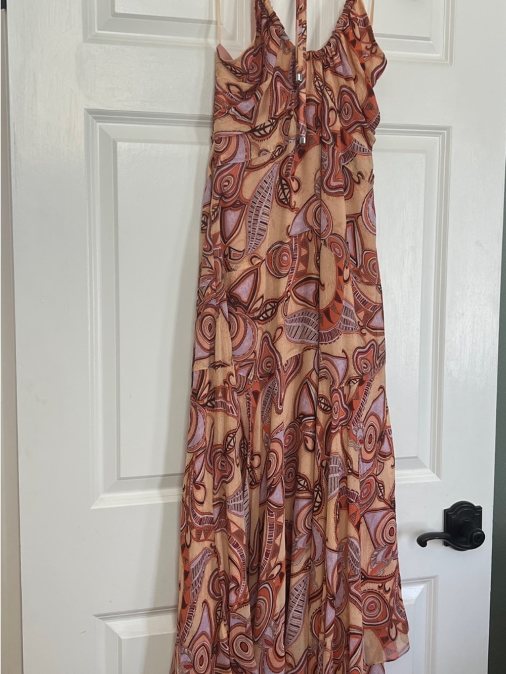 A.L.C. Patterned Maxi dress in Peach, Rust & Cream